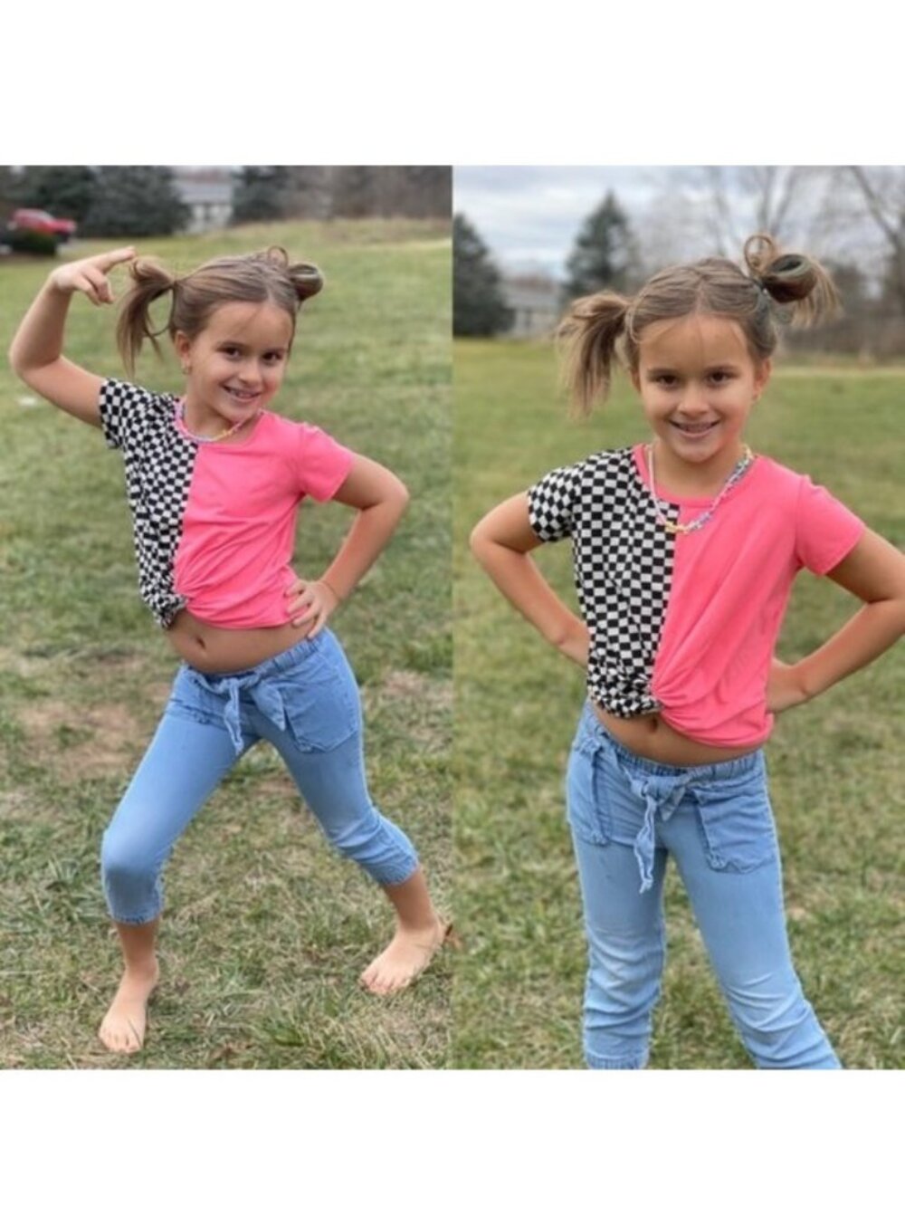Zara Girls | Blue Paperbag Chambray Pants | Size 5
